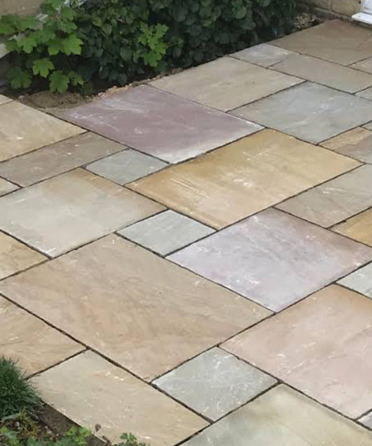 Camel Buff Riven Indian Sandstone - Mixed Sizes - 22mm
