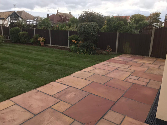 Modak Indian Sandstone Paving Slabs Mixed Sizes 18mm - Save & Pave
