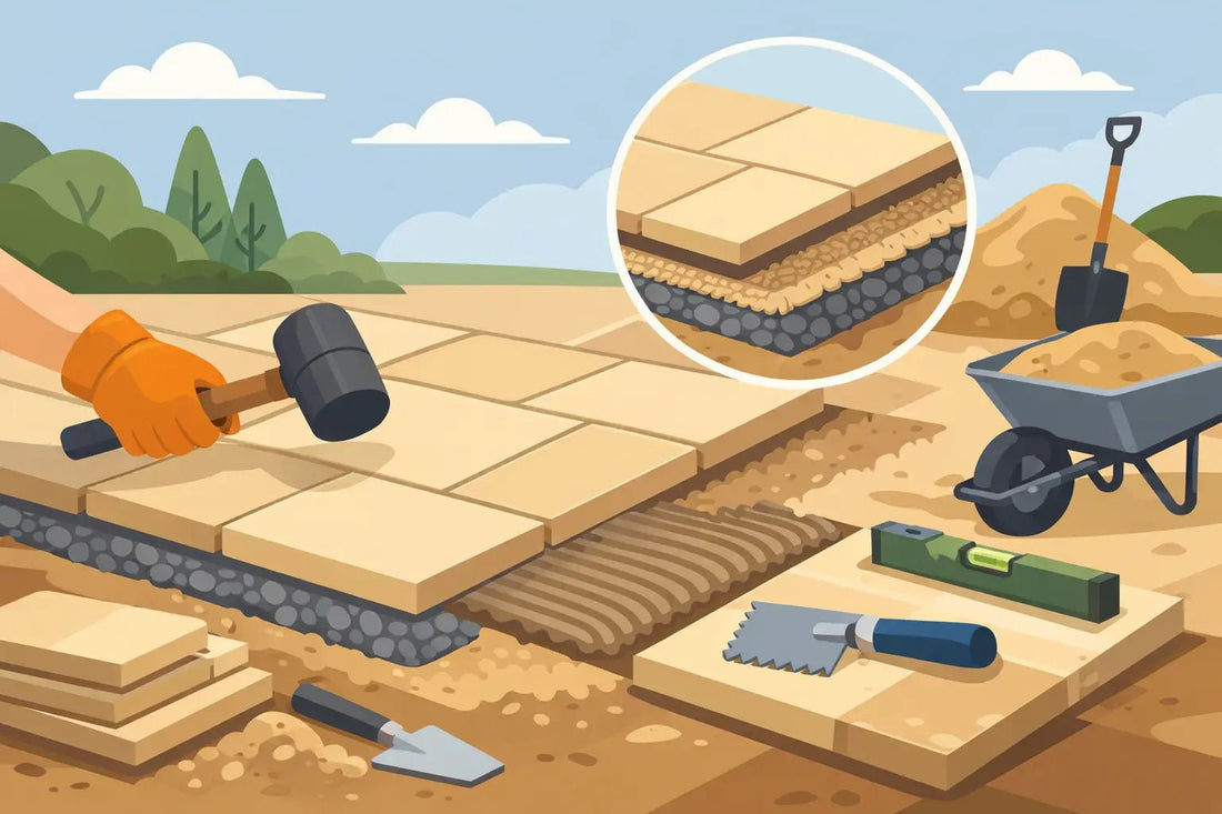 How to Lay Sandstone Patio Correctly - Save & Pave