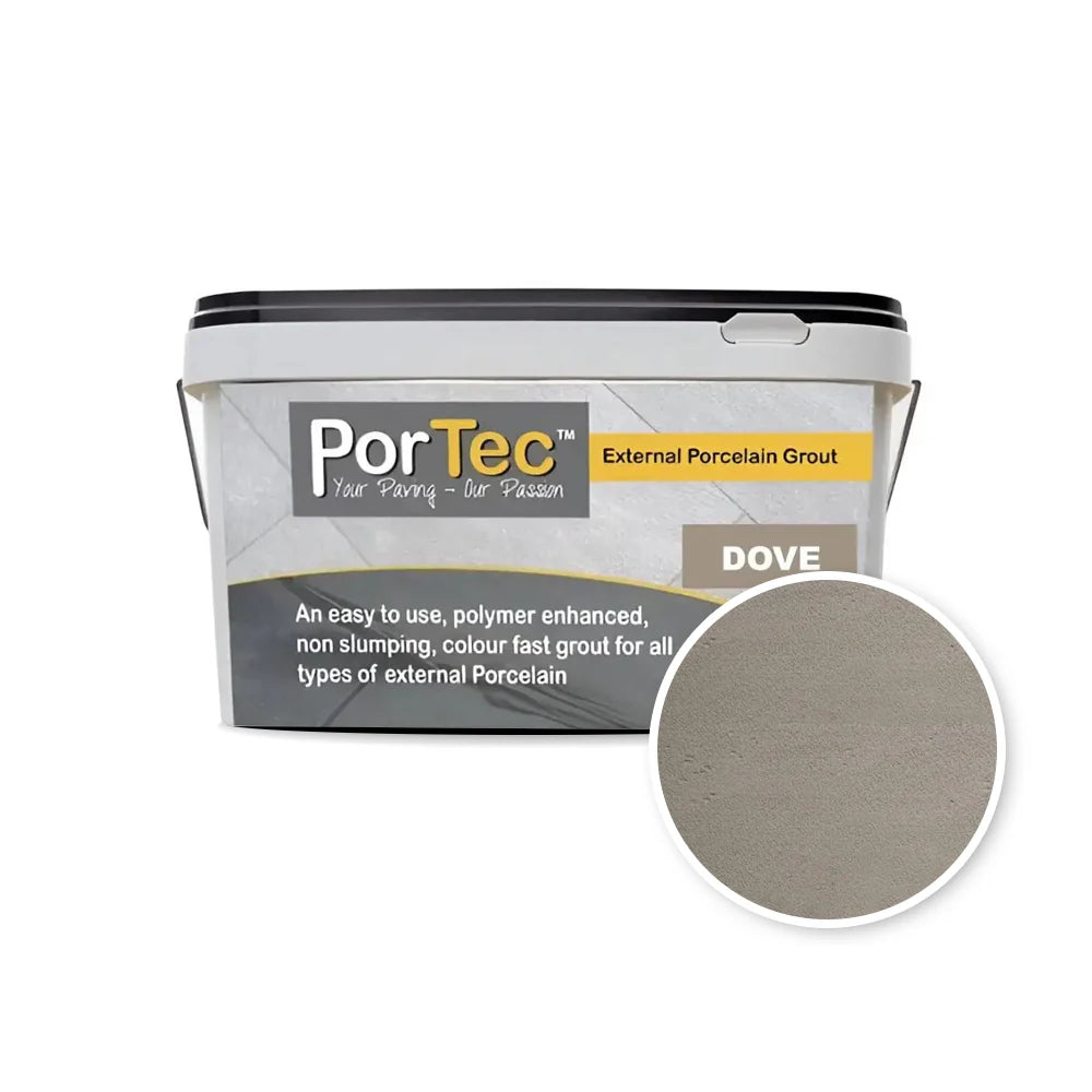 PorTec External Porcelain Grout Dove Grey 12.5kg bucket