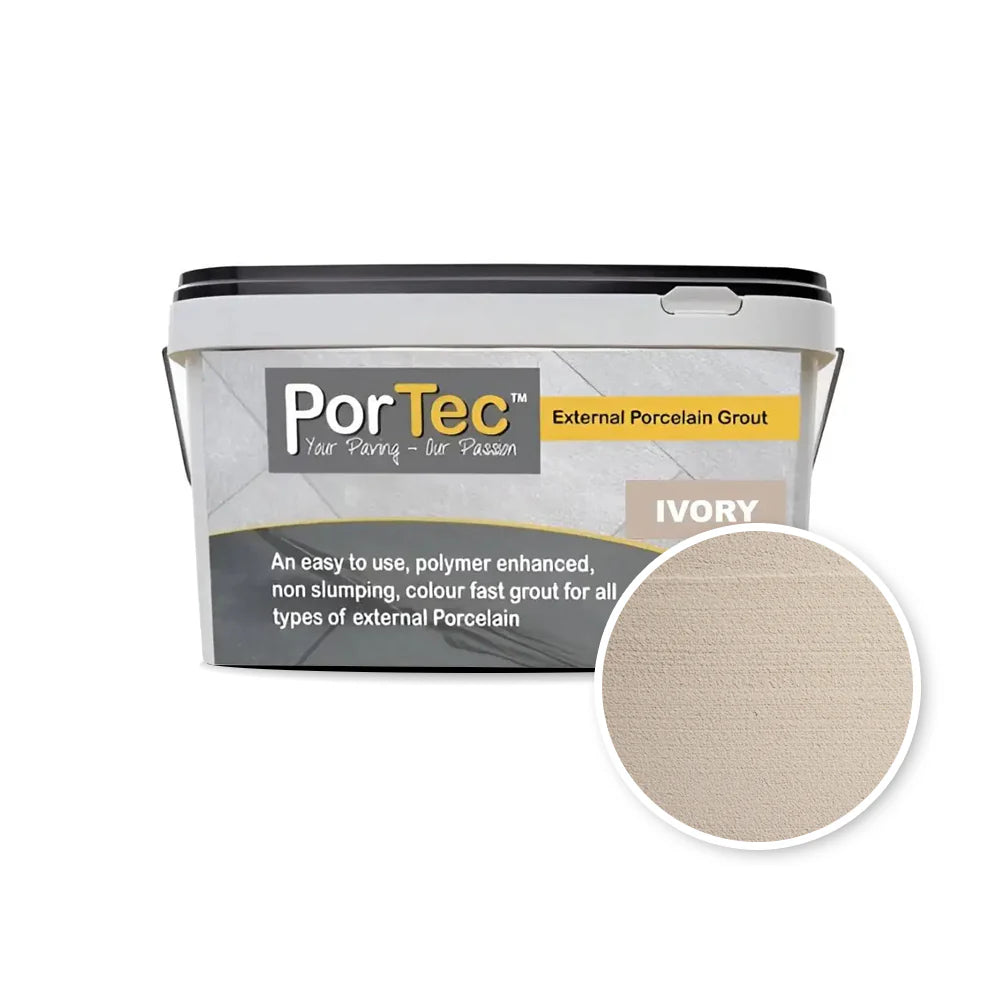 PorTec External Porcelain Grout Ivory 12.5kg bucket