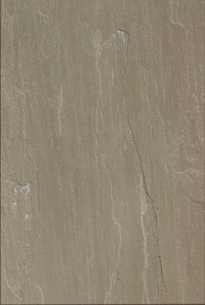 Raj Blend Indian Sandstone Paving Slab close-up showing natural riven texture and multi-tone blend of green, grey and buff colours