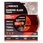 ABRACS 230mm diamond blade packaging showing suitability for concrete, brick, stone and tiles