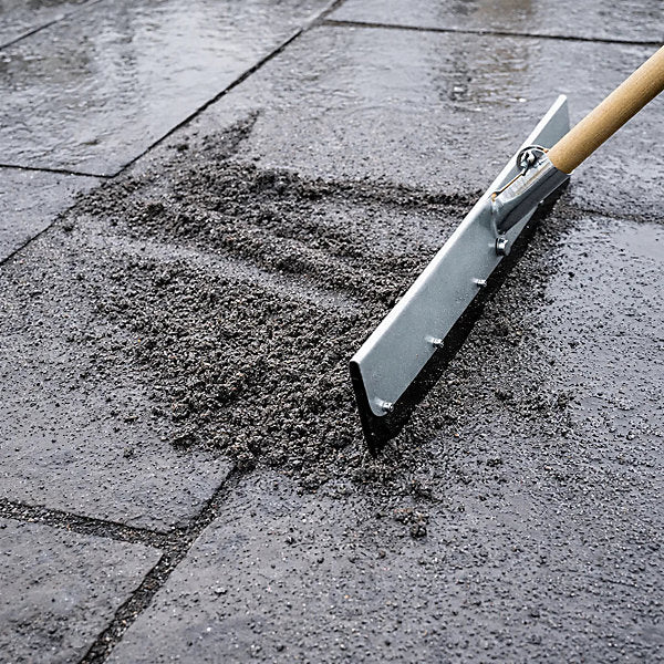 Joint Tec Granite Grey 15kg paving jointing compound in bucket, ready-to-use brush-in grout for granite and grey paving