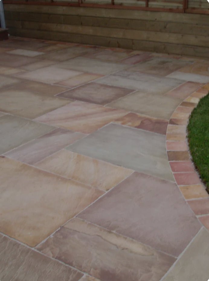 Camel Buff Sandstone Paving Slabs Mixed Pack 22mm Calibrated - Save & Pave