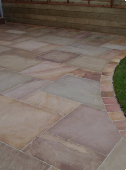 Camel Buff Sandstone Paving Slabs Mixed Pack 22mm Calibrated - Save & Pave