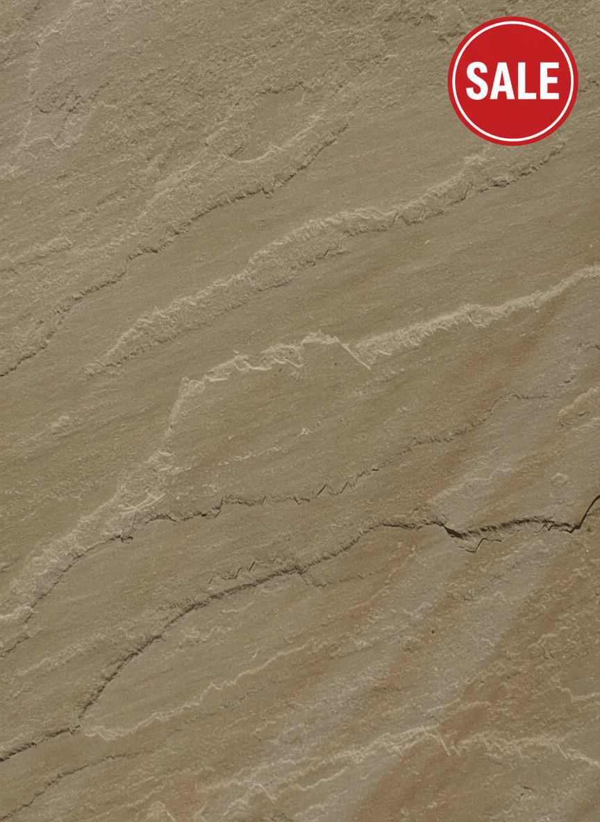 Camel Buff Sandstone Paving Slabs Mixed Pack 22mm Calibrated - Save & Pave