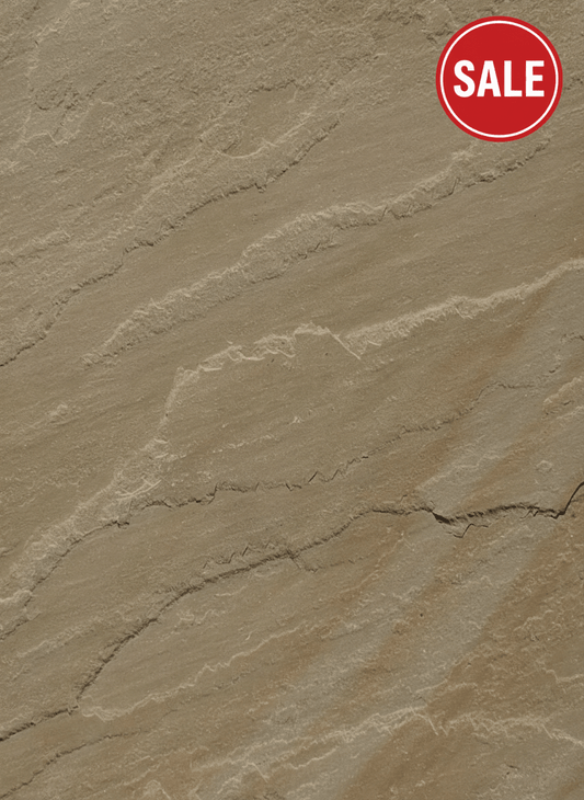 Camel Buff Sandstone Paving Slabs Mixed Pack 22mm Calibrated - Save & Pave