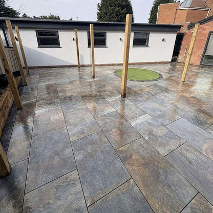 Copper Slate Porcelain Paving Slabs 900x600x20mm - Save & Pave