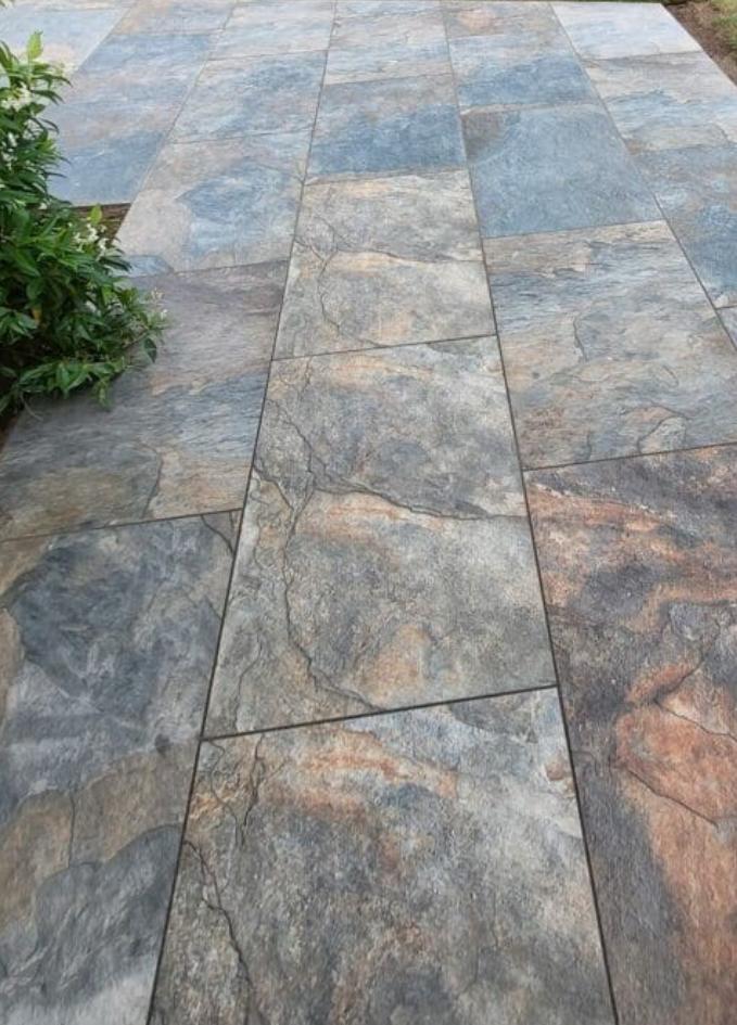 Copper Slate Porcelain Paving Slabs 900x600x20mm - Save & Pave