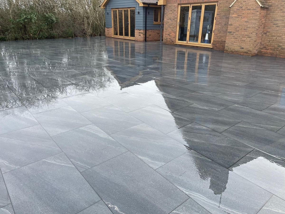 County Anthracite Porcelain Paving Slabs 900x600x20mm - Save & Pave