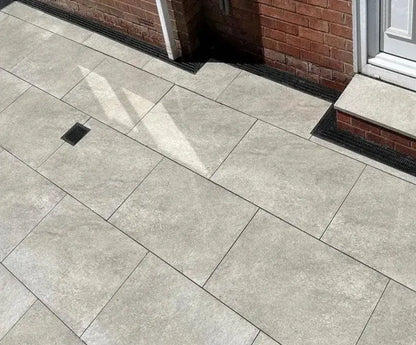 Hammer Stone Grey Porcelain Paving Slabs 900x600x20mm - Save & Pave