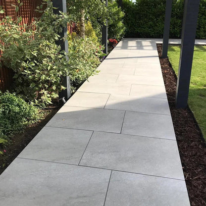 Hammer Stone Grey Porcelain Paving Slabs 900x600x20mm - Save & Pave