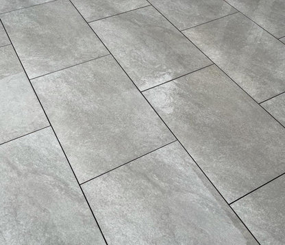 Hammer Stone Grey Porcelain Paving Slabs 900x600x20mm - Save & Pave