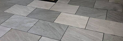 Kandla Grey Indian Sandstone Paving Slabs 900x600x20mm - Save & Pave