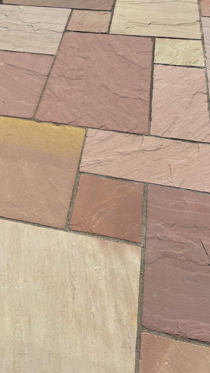 Modak Indian Sandstone Paving Slabs Mixed Sizes 18mm - Save & Pave