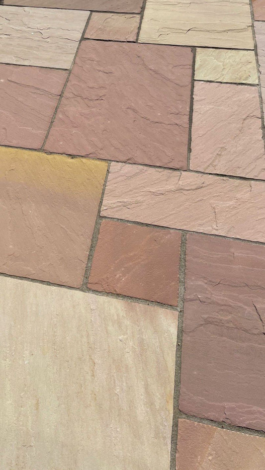 Modak Indian Sandstone Paving Slabs Mixed Sizes 18mm - Save & Pave