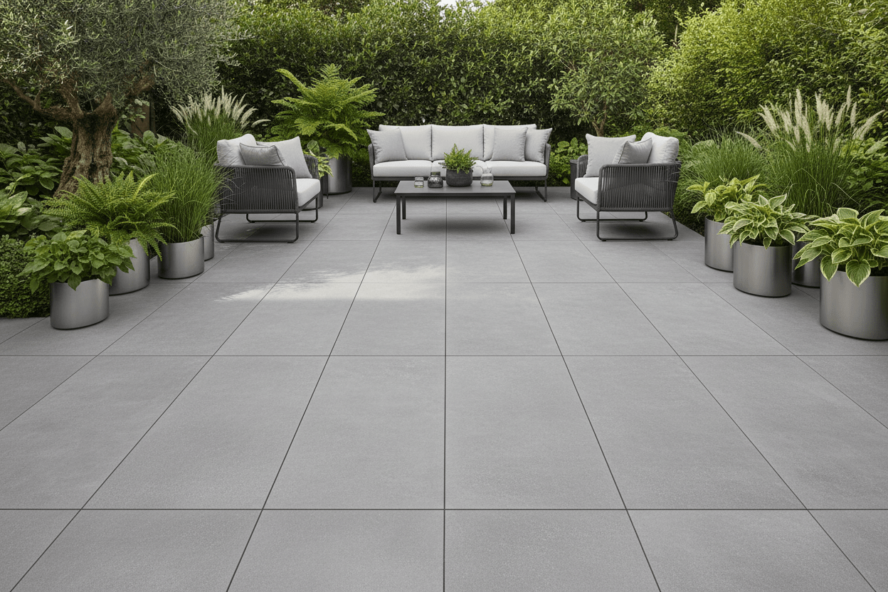 Quartz Grey Porcelain Paving Slabs 900x600x20mm - Save & Pave