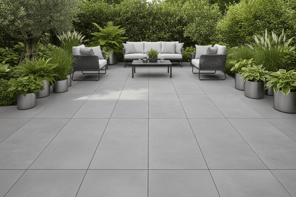 Quartz Grey Porcelain Paving Slabs 900x600x20mm - Save & Pave