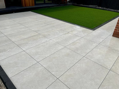 Quartz White Porcelain Paving Slabs 900x600x20mm - Save & Pave
