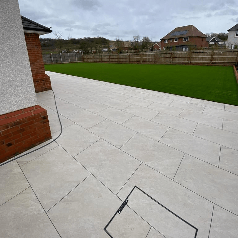Quartz White Porcelain Paving Slabs 900x600x20mm - Save & Pave
