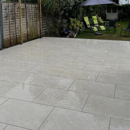 Quartz White Porcelain Paving Slabs 900x600x20mm - Save & Pave