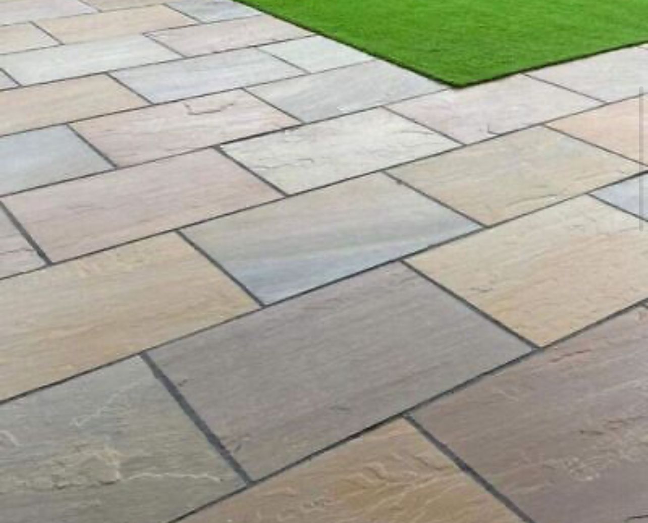 Raj Green Indian Sandstone Paving Slabs 900x600x18mm - Save & Pave